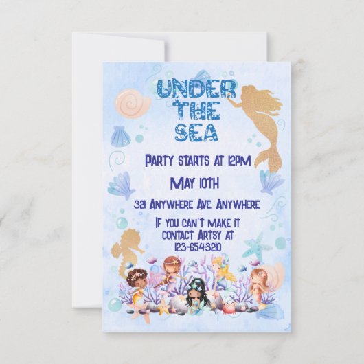 海の下 招待状 (裏面)