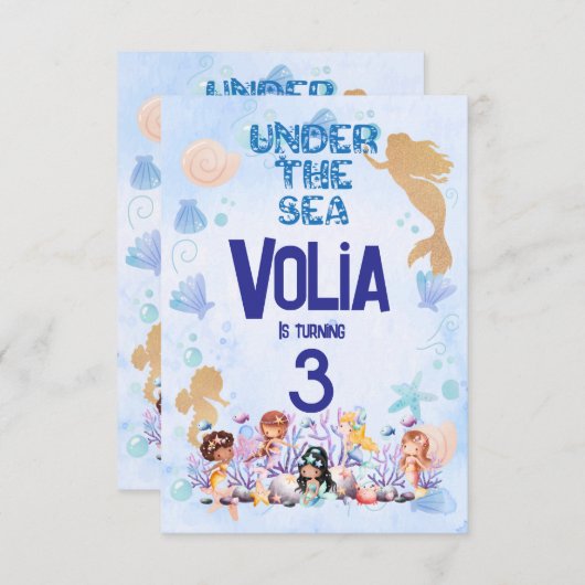 海の下 招待状 (正面/裏面)