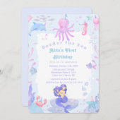 海の下：海の下の最初の誕生日パーティー 招待状 (正面/裏面)