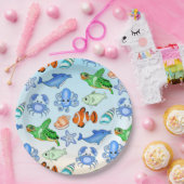 海の下 |海の生き物の赤ちゃんシャワー ペーパープレート (パーティー)