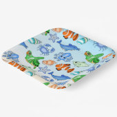 海の下 |海の生き物の赤ちゃんシャワー ペーパープレート (傾斜あり)