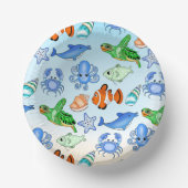 海の下 |海の生き物の赤ちゃんシャワー ペーパーボウル (正面)