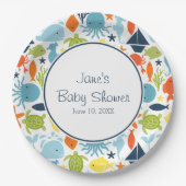 海の下,海の生き物,航海のカスタム ペーパープレート (正面)