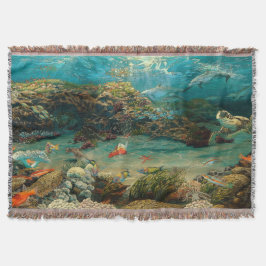 海の下/海イルカ/ウミガメ/漫画 スローブランケット