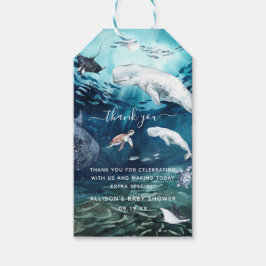 海の下 |海ベビーシャワーありがとう ギフトタグ