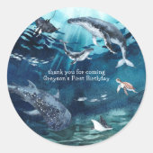 海の下 |海誕生日パーティー ラウンドシール (正面)