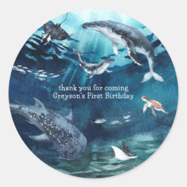 海の下 |海誕生日パーティー ラウンドシール