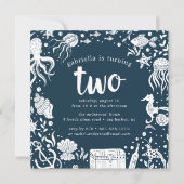 海の下 |誕生日パーティーの招待 招待状 (正面)