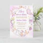 海の下 青いこんにちは 女の子の赤ちゃん歓迎会 招待状 (スタンド正面)