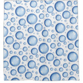 海の下 |青い空気と水の泡 シャワーカーテン (正面)