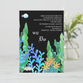 *~*海の下RSVP - QR AR7 Coral 結婚's 招待状 (スタンド正面)