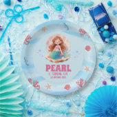 海の世界のかわいい水彩メルメイドの誕生日 ペーパープレート (パーティー)