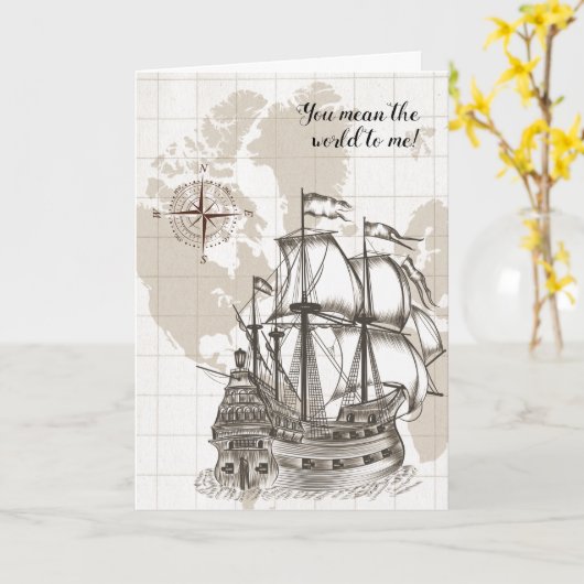 海の世界を私に与えてくれたお父さんへ カード (黄色い花)