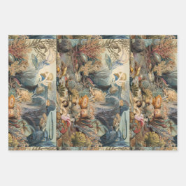 海の世界、海の下航海の。 ラッピングペーパーシート