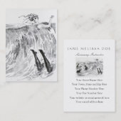 海の両面で泳いでいる女性 名刺 (正面/裏面)