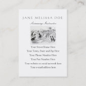 海の両面で泳いでいる女性 名刺 (裏面)