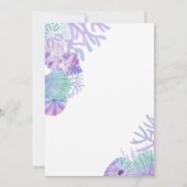 海の中かわいい紫と緑の赤ちゃんシャワー 招待状 (裏面)