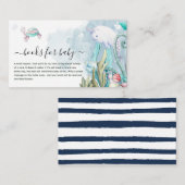 海の中でかわいい赤ちゃんシャワーベビー エンクロージャーカード (正面/裏面)