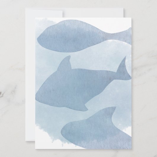 海の中でかわいい赤ちゃんシャワー 招待状 (裏面)