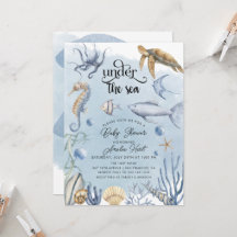 海の中でかわいい赤ちゃんシャワー