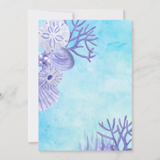 海の中でかわいい青い男の子の赤ちゃんのシャワー 招待状 (裏面)