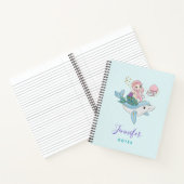 海の中でイルカに乗るのかわいい人魚 ノートブック (内部)