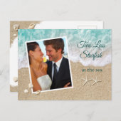 海の中でヒトデが2つ少ない日付写真を保存 ポストカード (正面/裏面)