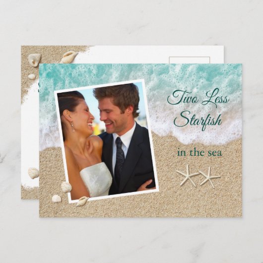 海の中でヒトデが2つ少ない日付写真を保存 ポストカード (正面/裏面)