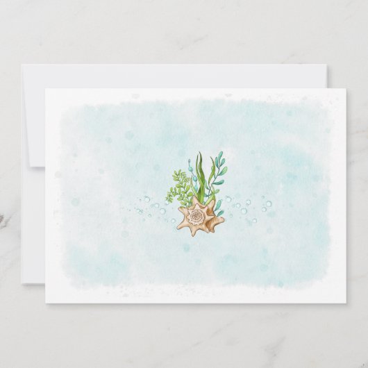 海の中で人魚の小さな赤ちゃんシャワー 招待状 (裏面)