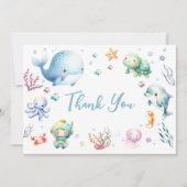 海の中で可愛いベビーシャワー サンキューカード (正面)