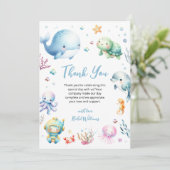 海の中で可愛いベビーシャワー サンキューカード (スタンド正面)