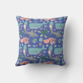 海の中で可愛い動物の柄 クッション (裏面)