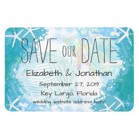 海の中で我々の救日付 マグネット (横)