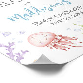 海の中で赤ちゃんシャワーを歓迎 ポスター (角)