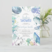 海の中で赤ちゃんシャワーを浴びる 招待状 (スタンド正面)