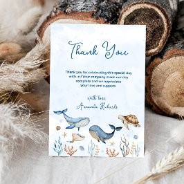 海の中で赤ちゃんシャワー サンキューカード