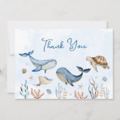 海の中で赤ちゃんシャワー サンキューカード (正面)