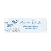 海の中で赤ちゃんシャワー ラベル (正面)