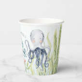 海の中で赤ちゃん海シャワーを浴びる 紙コップ (裏面)