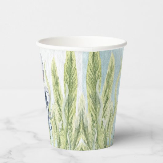 海の中で赤ちゃん海シャワーを浴びる 紙コップ (右)