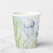 海の中で赤ちゃん海シャワーを浴びる 紙コップ (正面)