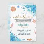 海の中で赤ん坊のシャワーの招待 招待状 (正面/裏面)
