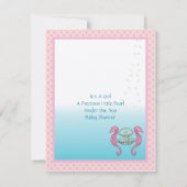 海の中で赤ん坊の女の子のシャワー発表 招待状 (裏面)