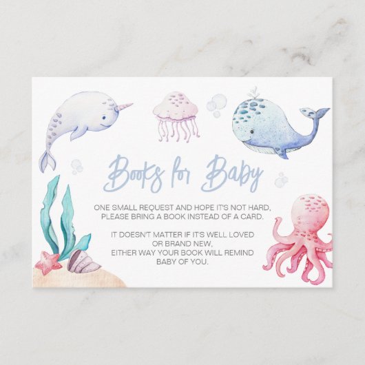 海の中で赤航海のちゃんシャワーの本をベビー エンクロージャーカード (正面)