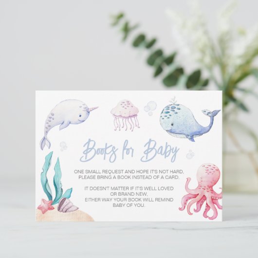 海の中で赤航海のちゃんシャワーの本をベビー エンクロージャーカード (スタンド正面)