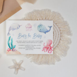 海の中で赤航海のちゃんシャワーの本をベビー エンクロージャーカード