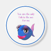 海の中で魚だけバレンタインデー マグネット (正面)