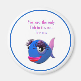 海の中で魚だけバレンタインデー マグネット