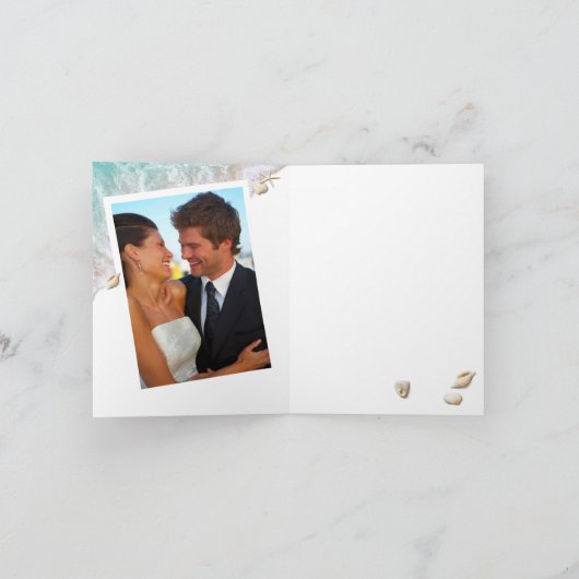 海の中で魚を2つ減らす写真サンキューカード カード (内部)