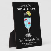 海の中で魚を2つ減らす・この飲み物をパーソナライズ フォトプラーク (側面)